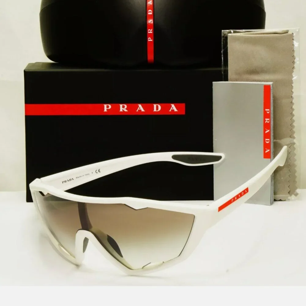 Prada White Shield Cycling Visor Sunglasses